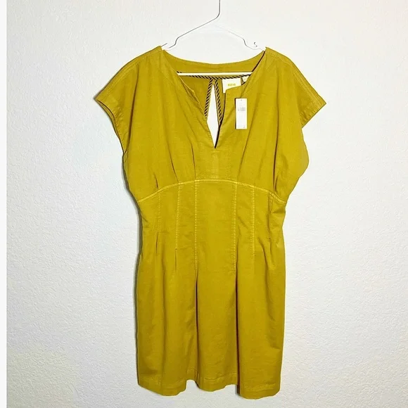 🔥MOVING SALE🔥 Anthropologie Maeve mustard dress NWT sz14 - Picture 2 of 7